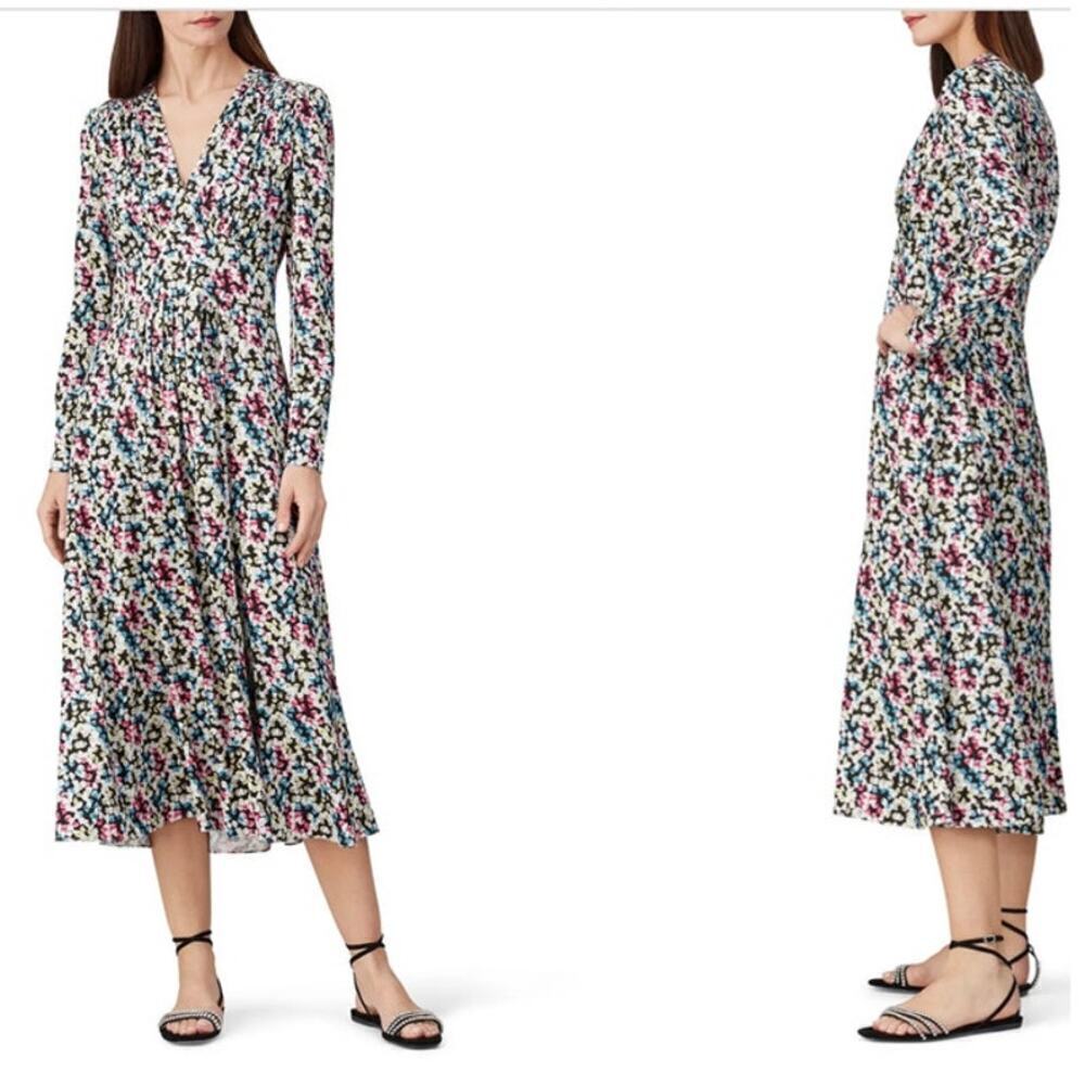 Jason Wu Printed Floral Satin Jacquard Dress Multi - Runway 2020 Women's Size 0